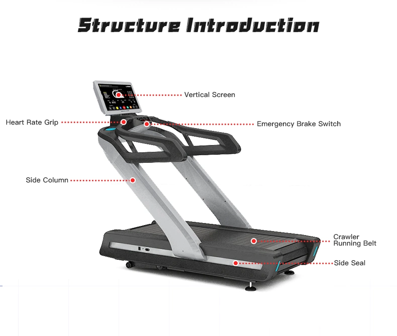 Oruga de alta gama máquina de correr en cinta velocidad ajustable gimnasio equipo de cardio