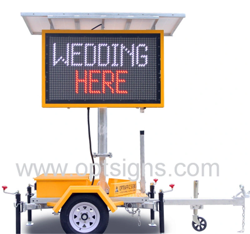 Aluminium Temporary Street Warning Signs Stop Slow Color LED Advertising Display Board