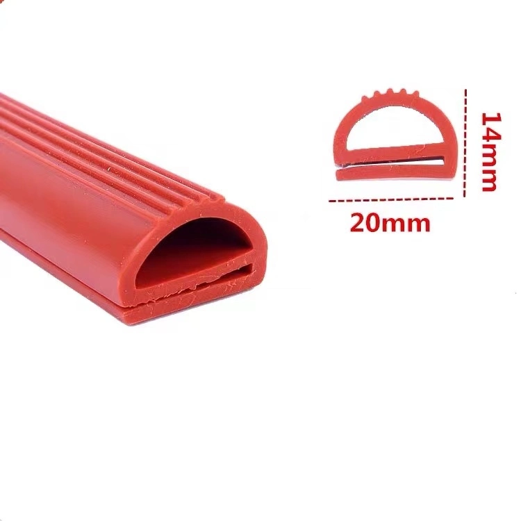 Heat Resistant Red White E Shape Silicone Stirp