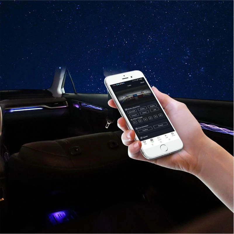 Decorative Atmosphere 12V Flexible APP Control RGB Full Color Car Interior Ambient