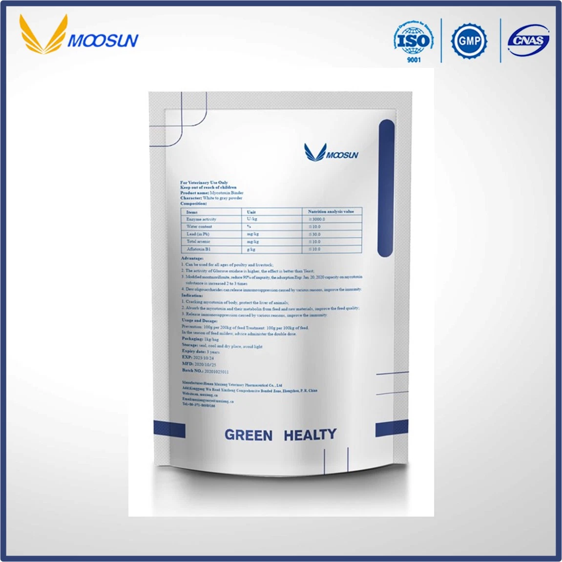 Manufacture Feed Additive Mycotoxin Remover Soluble Powder Toxin Binder for Animals Use with GMP ISO