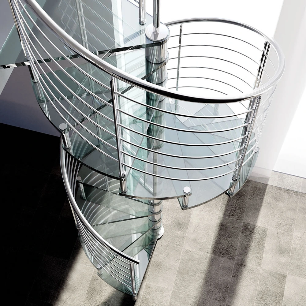 Indoor House Decorative Spiral Staircase Glass Stairs Prices