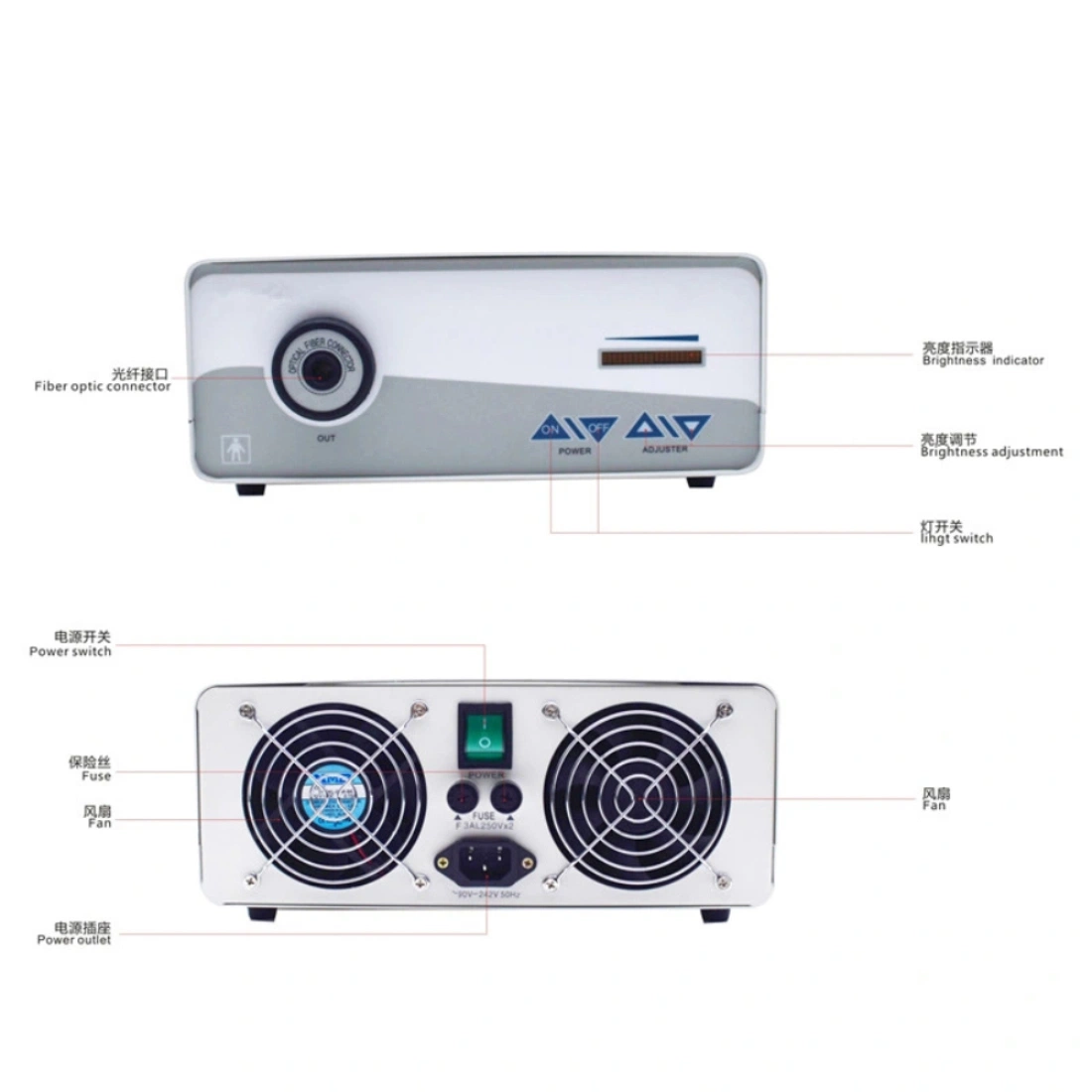 Medical Device 60W LED Cold Light Source for Ent Urology Surgical Operations