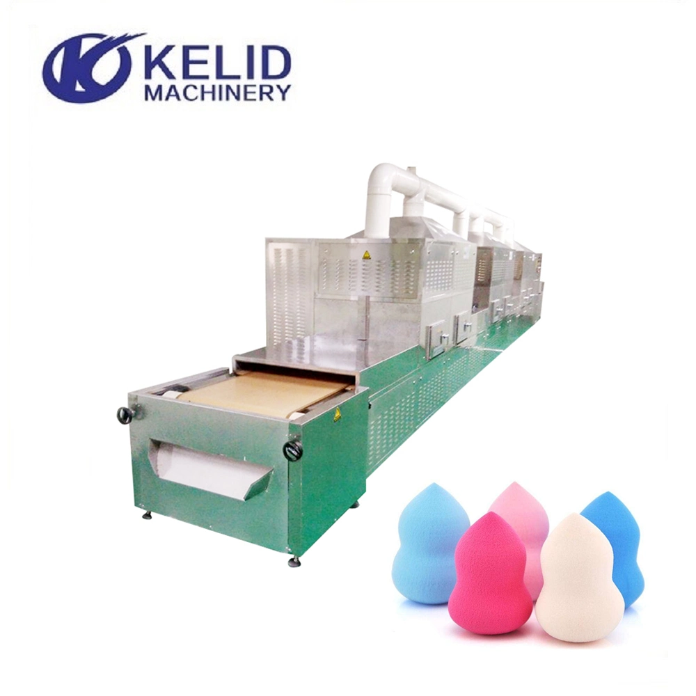 Automatic Industrial Powder Makeup Puff Sponge Microwave Drying Sterilizing Machine