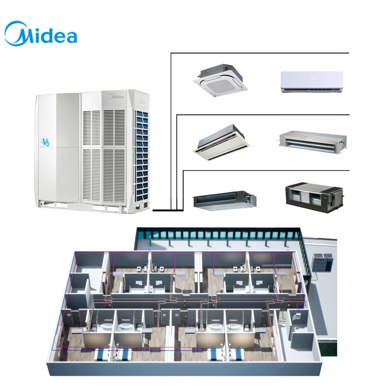 MIDEA 380V 32HP High COP Energy Saving Hotel Use نظام VRF VRV لمكيف الهواء المركزي متعدد الطبقات للتبريد