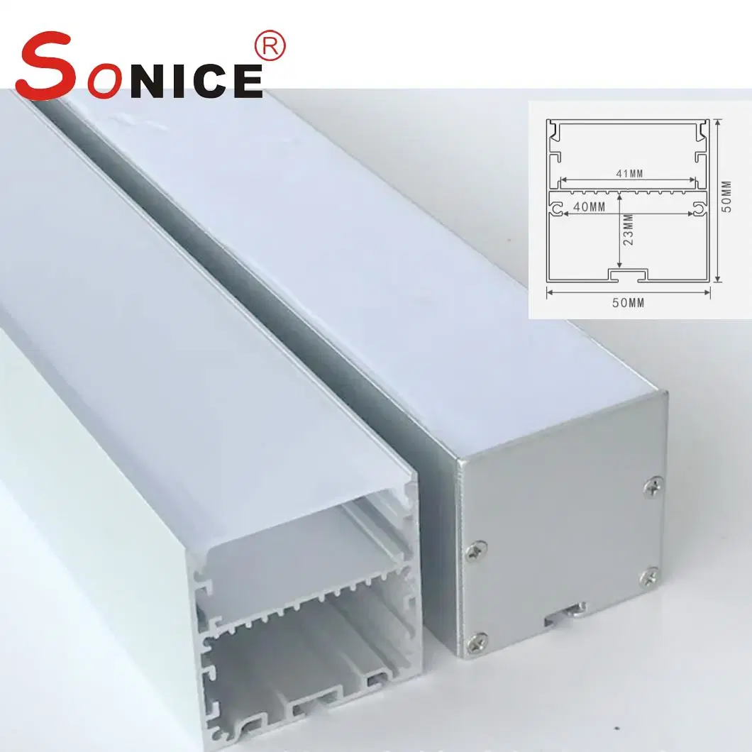 P5050 Oficina colgante Luz lineal de aluminio LED montada en superficie