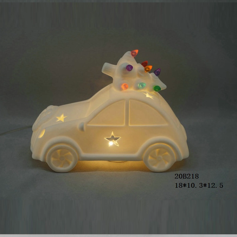 Diseño de los coches de porcelana con coloridas luces del árbol de Navidad para el hogar decoración de fiesta