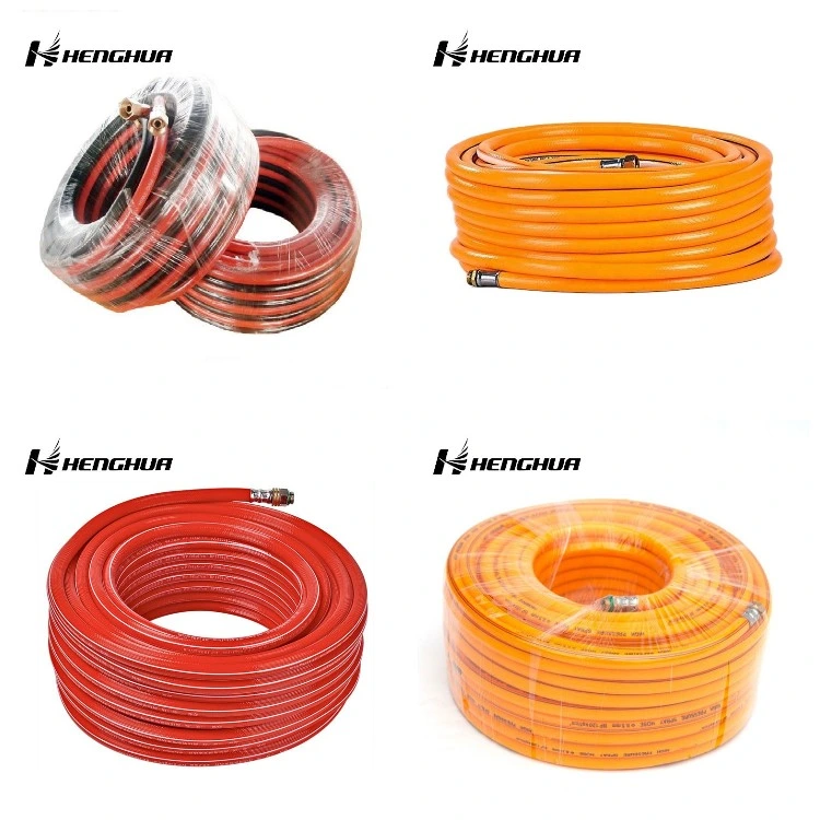 Red Portable PVC Plastic Fiber Reinforced Air Compressor Replacement Hose: Designed for Performance and Non-Kink Properties