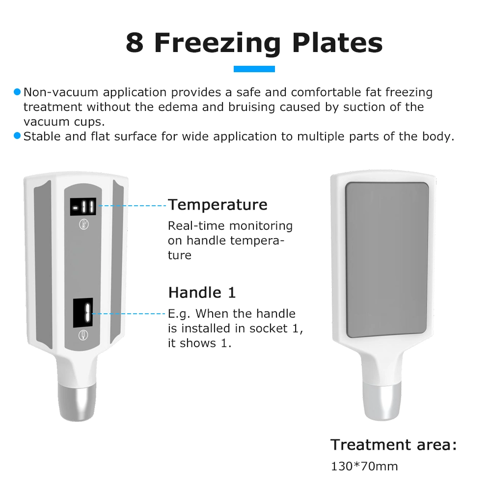 OEM Non-Vacuum Konmison seguro cómodo sistema de refrigeración calefacción 8 asas de funcionamiento de la grasa de la crioterapia la congelación de enfriar al por mayor precio de la pérdida de peso de la máquina de adelgazamiento