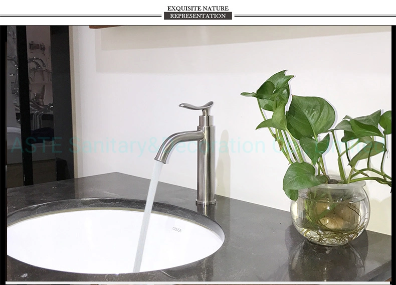 with Satin Finish &amp; Normal Temp Water Outflow Single Handle Stainless Steel Bathroom Basin Mixer Faucet Tap for Cbf41013