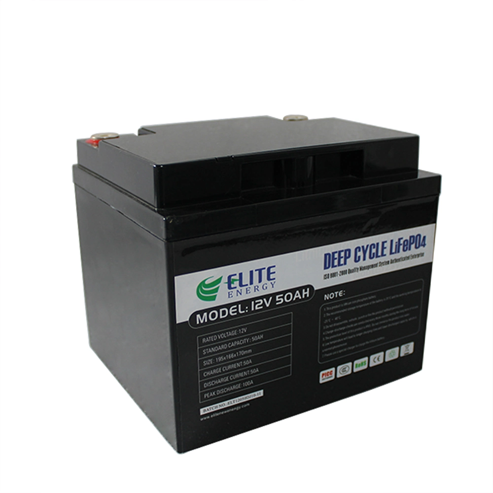 Elite Top Quality Lithium-Ion Battery Pack 12V 50ah Li-ion LiFePO4 Battery for Scooter/Motorcycles