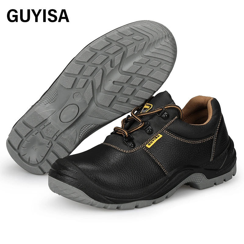 Guyisa водонепроницаемая кожа Split Outdoor Work Anti-пункная железный Toe Безопасность Обувь