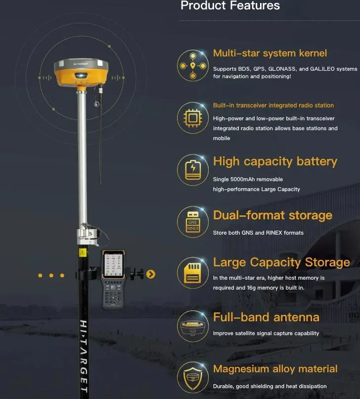 Los canales 800 de alto rendimiento Los GNSS RTK GPS HI V90 de destino, además de los GNSS RTK Agrimensura instrumentos