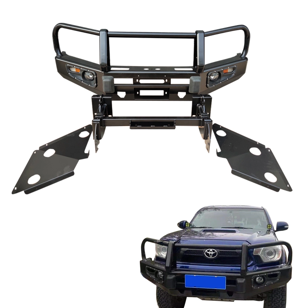 Protector de paragolpes delantero de acero para camioneta Tacoma textura negra 2016-2020