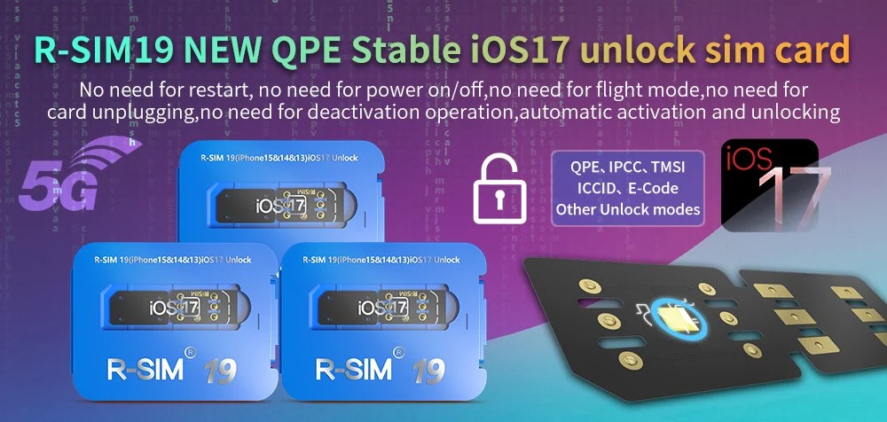 R-SIM19 Ios17 فتح بطاقة SIM لـ IP 15 PRO Max/15PRO/15/14/13