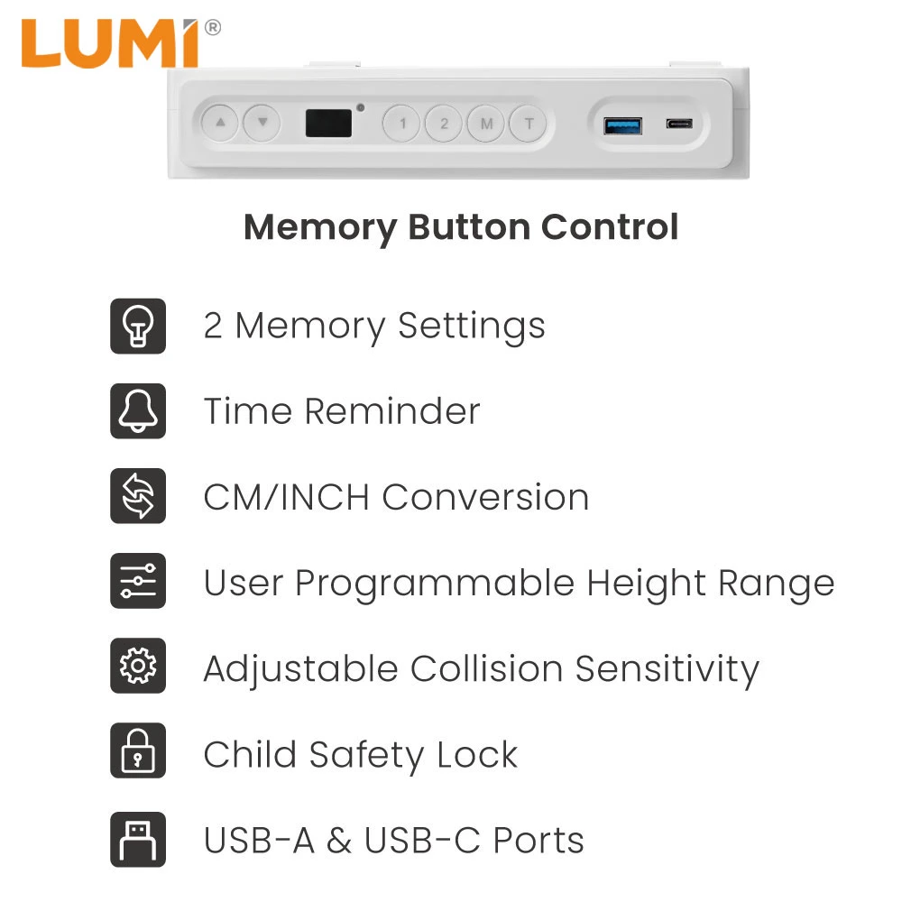 Siège de jeu à hauteur réglable et levage ergonomique électrique à moteur unique intelligent Bureau avec tiroir et ports USB pour ordinateur portable de bureau Ordinateur monter et descendre en position relevée