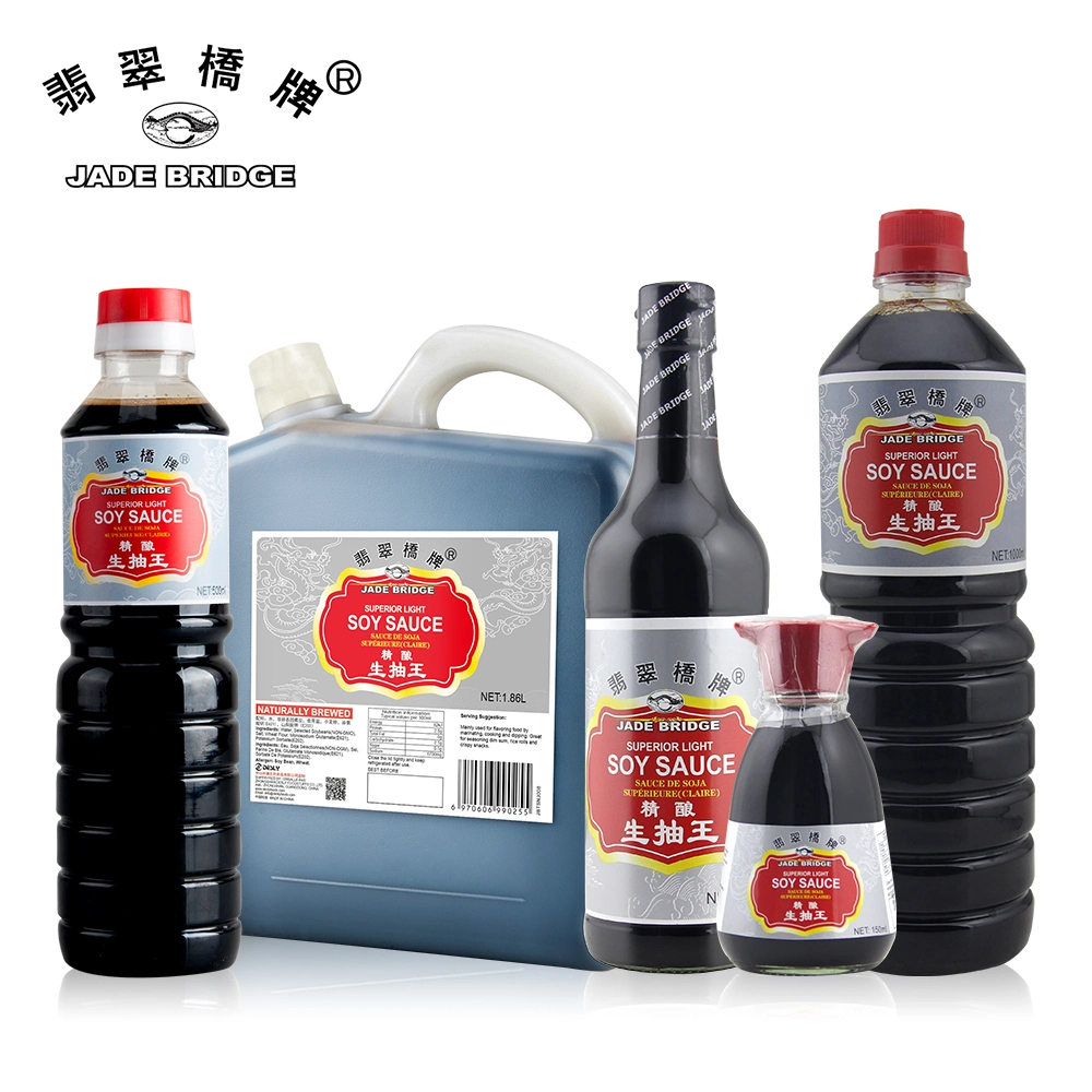 Chinese Food Manufacturer 1.86 L No Msg Jade Bridge Mushrom Soy Sauce for Restaurant