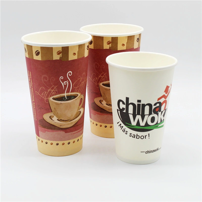 Logo Printed Eco-Friendly Offset Printing Disposable Single Wall Coffee Hot Drink Paper Cup