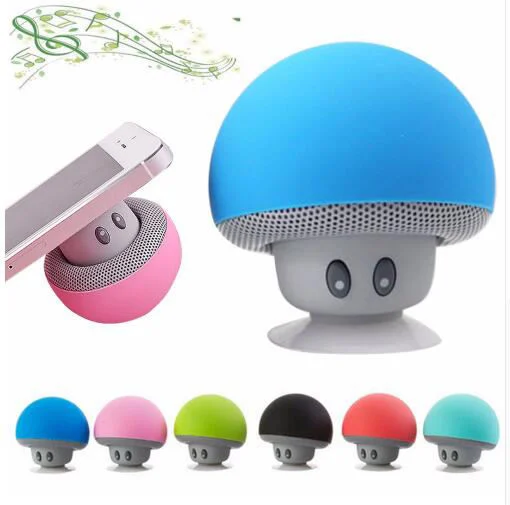 Cute Mushrooms Sucker Waterproof Wireless Bluetooths Mobile Phone Mini Portable Speaker