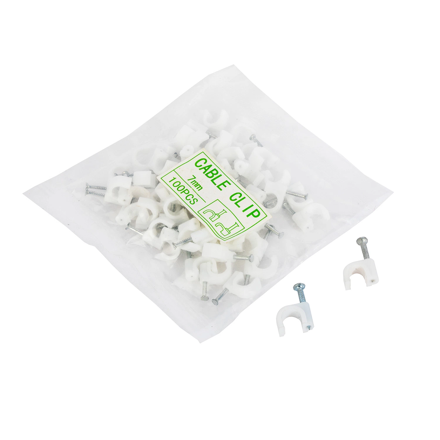 Nylon Cable Clip 5mm, 6mm to 25mm, Nail Clip