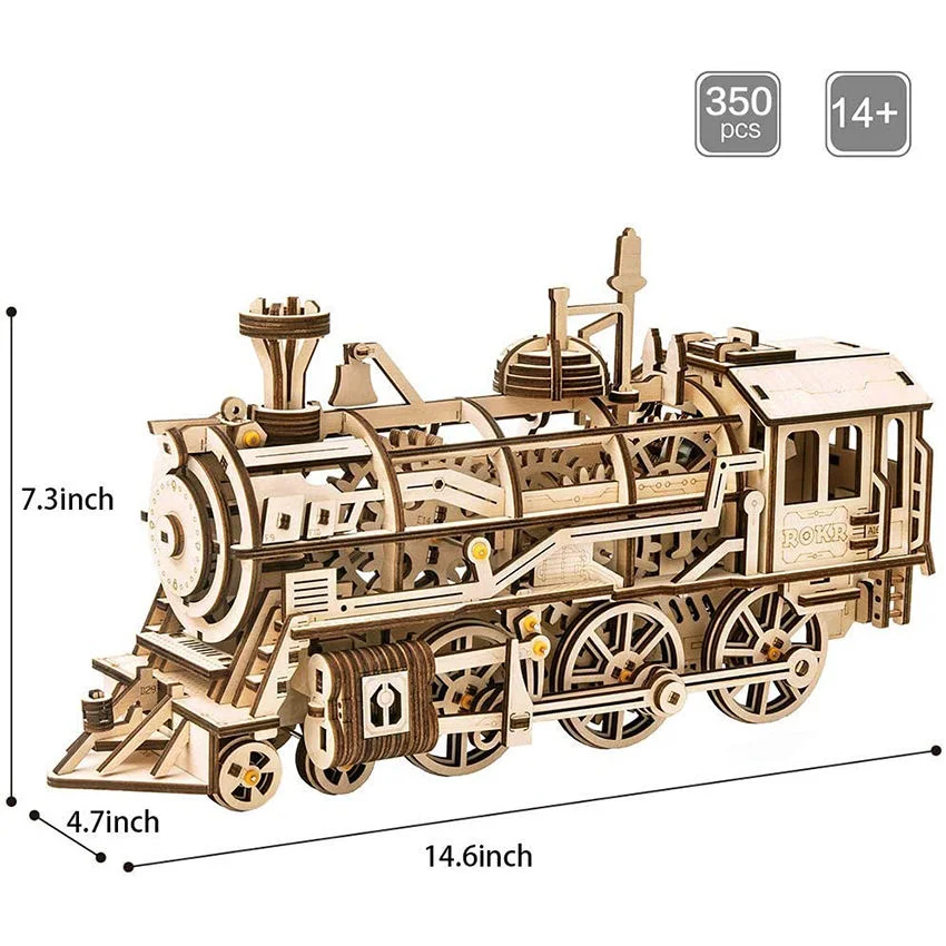 Mechanical Gears Steam Educational Toys 3D Wood Car Puzzle