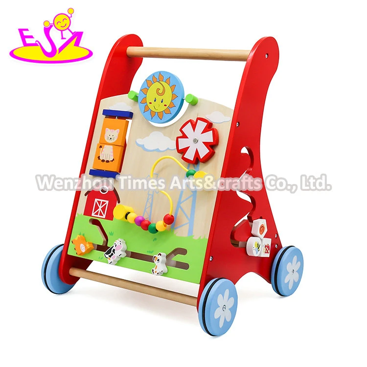 2020 Wholesale Learning Wooden Baby Walker Toy for Push Along W16e142