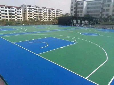 Outdoor Tennis Court Paint Rubber Flooring Surface Silica PU Court