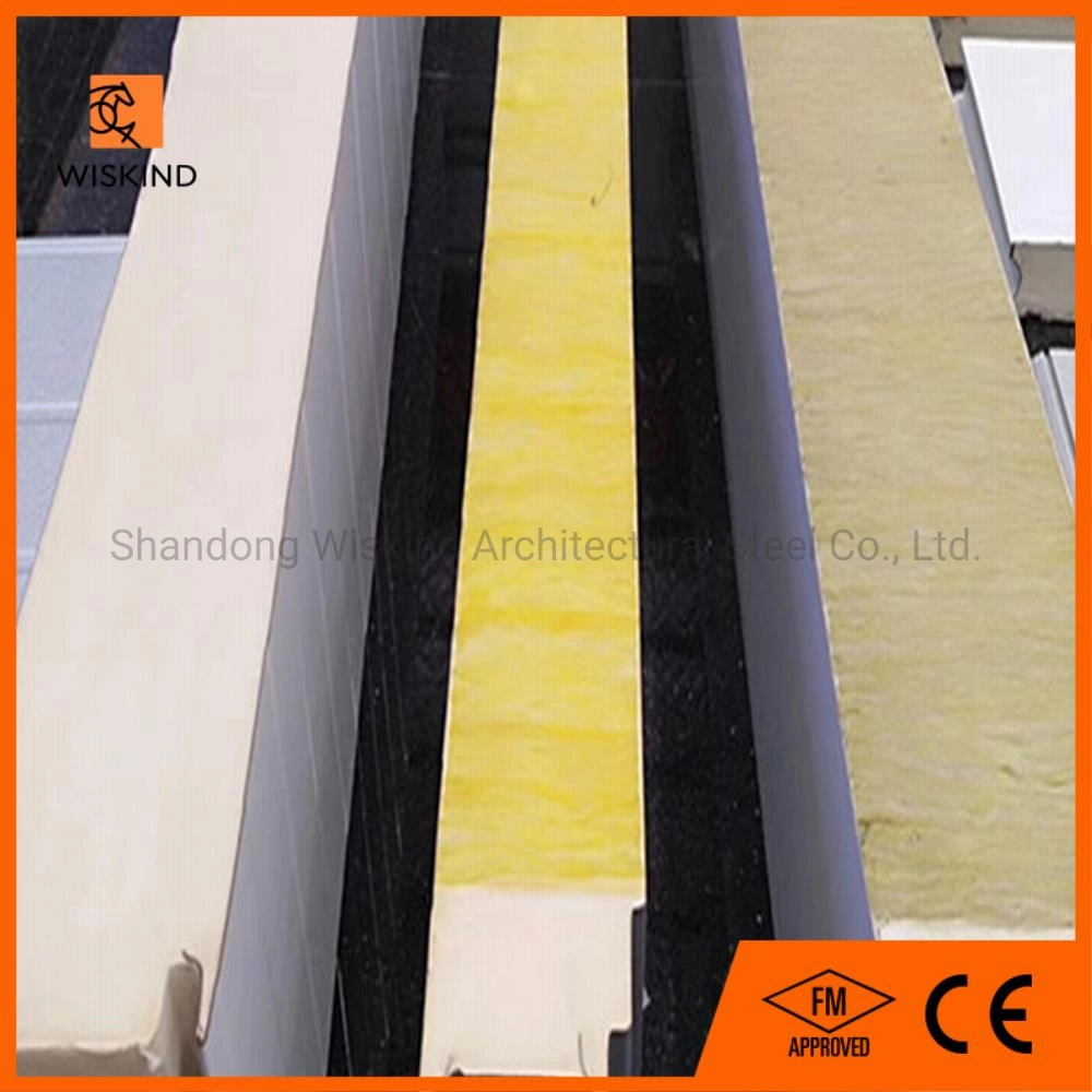 Cheap Construction Materials PIR Glass Wool Rock Wool Sandwich for Wall/ Roof/Ceiling/Partition