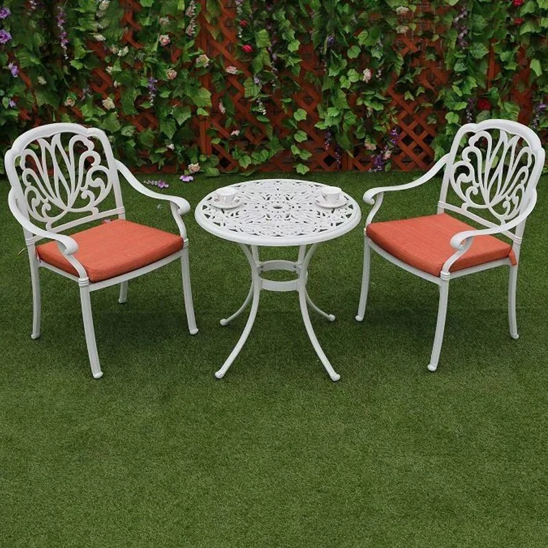 Modern Casual White Color Metal Chair Dining Outdoor Cast Aluminum Patio Die Aluminum Casting Outdoor BBQ Garden Furniture Set