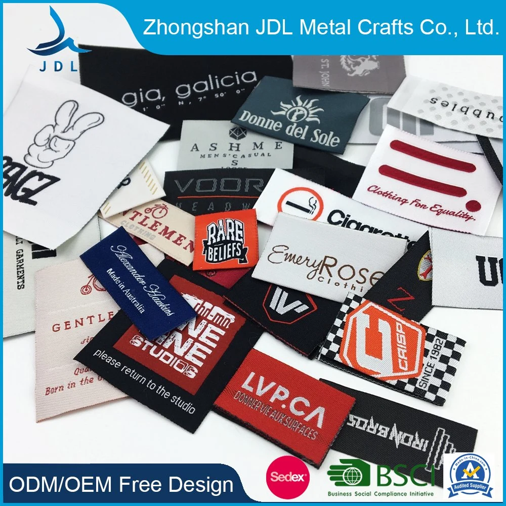 Hot Sell Custom High Quality Different Designs Clothing Metal Tags Woven Label for Garment