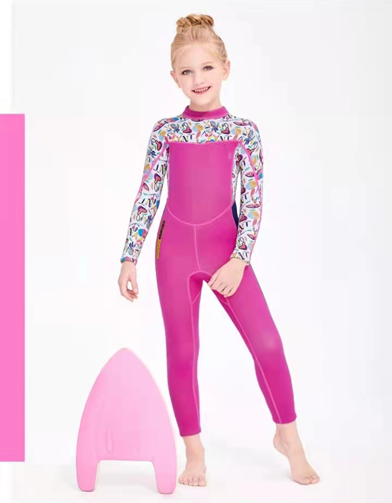 Wetsuit for Kids Girls Swimsuit Fullsuit, Long Sleeve, Toddler Child Junior Youth Swimming, Diving, Surfing