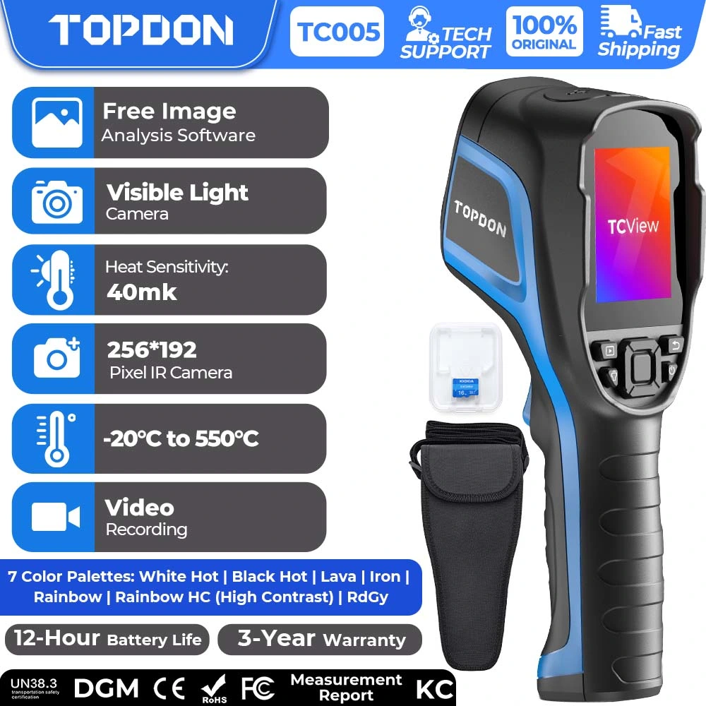 Topdon Factory Manufacturer Tc005 Handheld Thermography Measurement Imaging Machine Device Enterprise Advanced 640*480 Pixels Thermal Print 3 Inch Camera Imager