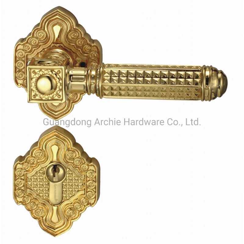 (C03 Series) Antique Design Brass Copper Home Golden Mortise Lever Handle Door Lock