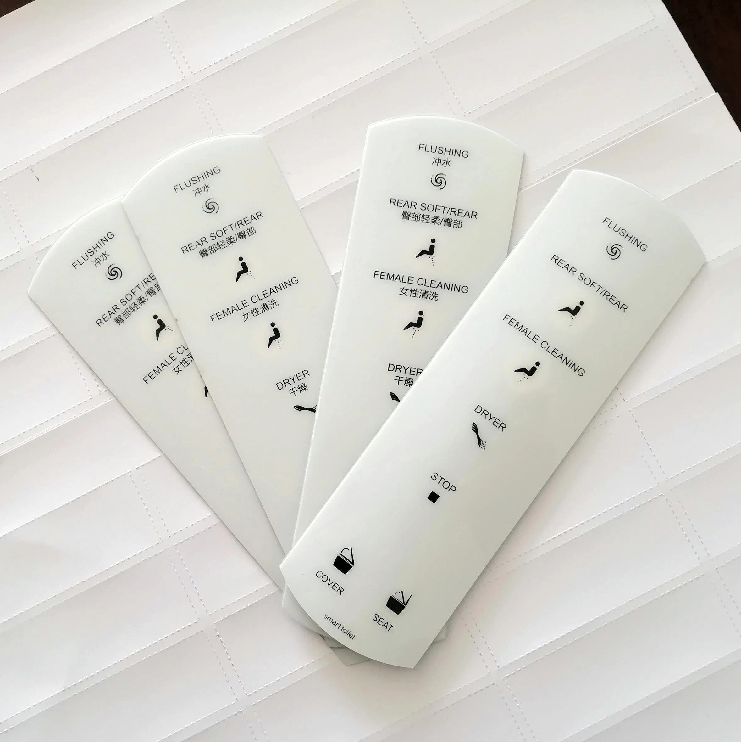 Acrílico personalizado Panel táctil de la junta de vidrio para montaje en techo Ducha Ducha Masaje acupuntura