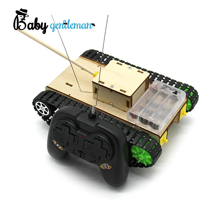 Creative Assembly RC Tank Toy Educational Wooden Model Kit for Kids Z04062g