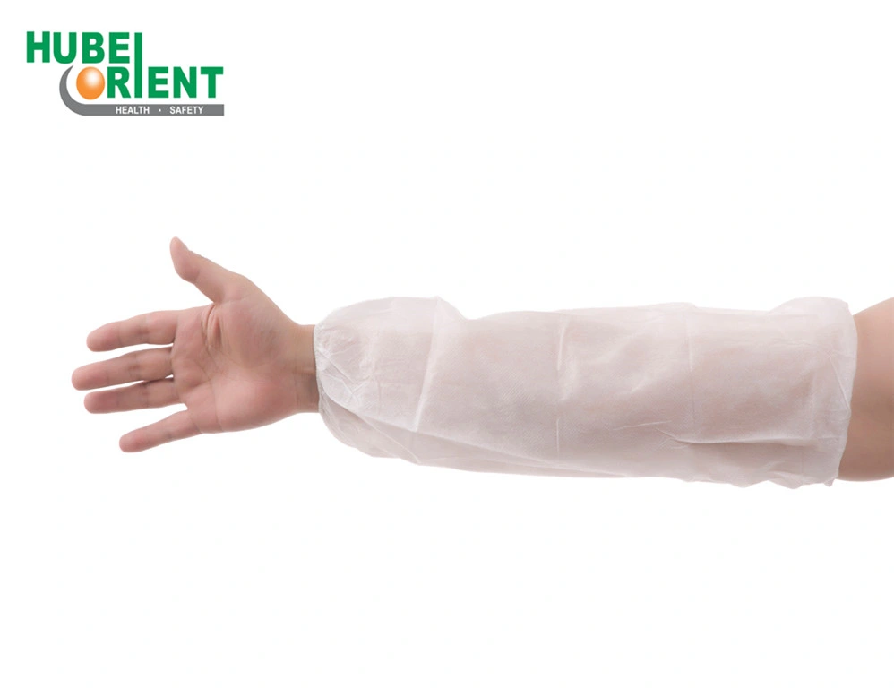 White Disposable Polypropylene Arm Sleeves Comfortable Oil Proof