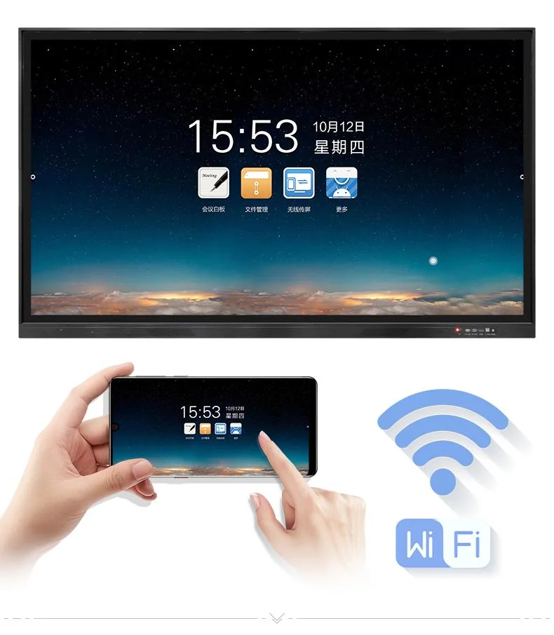 Langue personnalisée 75 pouces 2K 4K Affichage LCD Smart TV E-Conseil de l'éducation Carte interactive à écran tactile Terminal