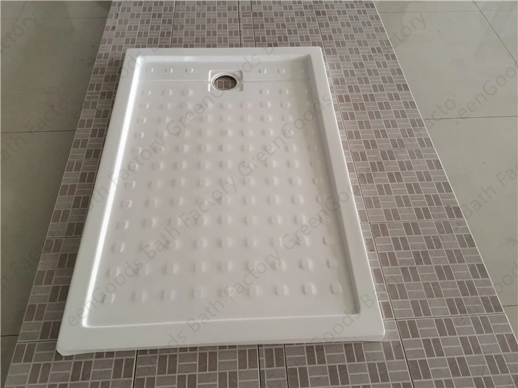 CE Cupc Autocaravana el cuarto de baño 1200 X 800 mm de fibra de vidrio resina Antiskid profunda plato de ducha rectangular