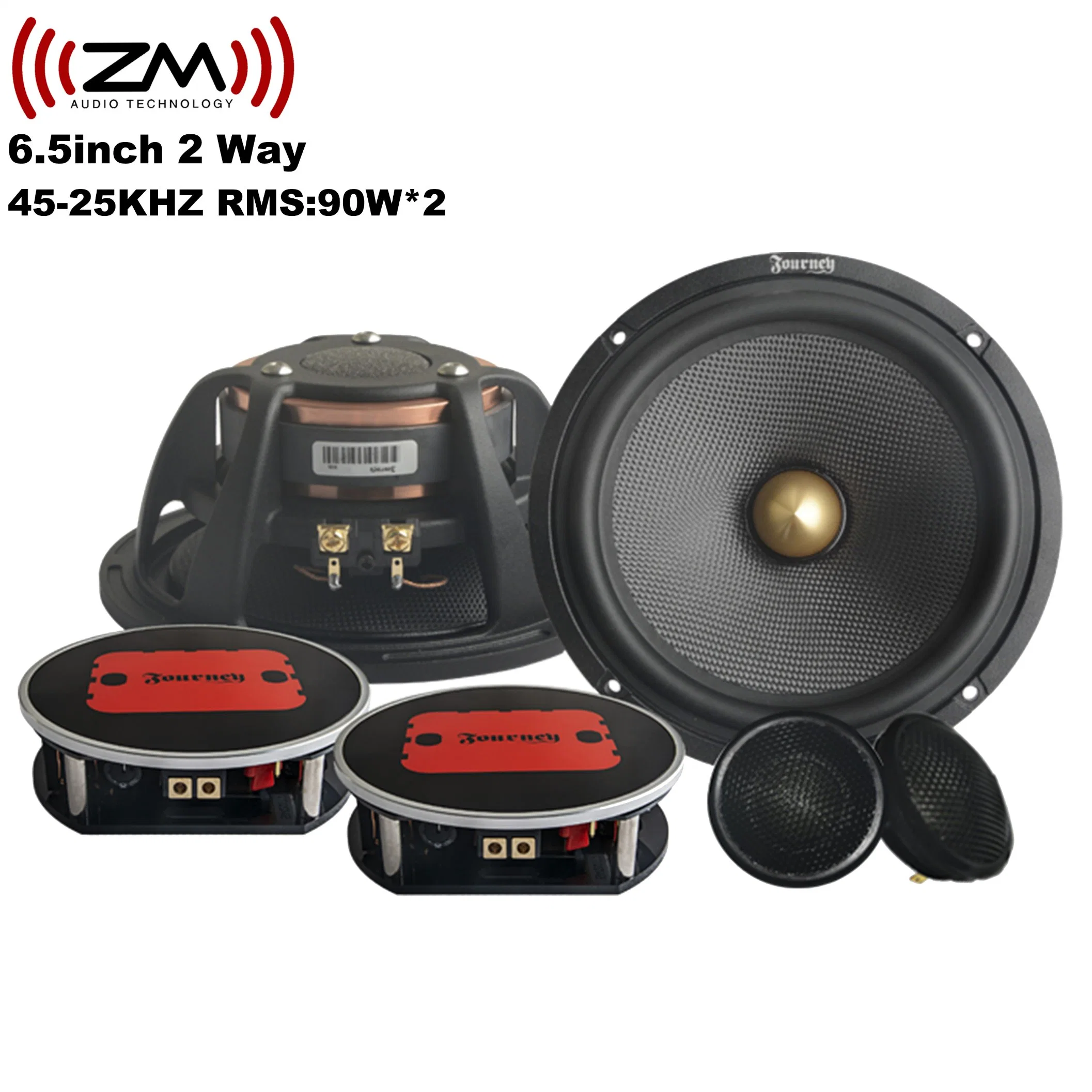 6,5 pouces composant voiture 2 voies haut-parleur woofer de 4 ohm Tweeter et système audio de voiture pour voitures de l'avertisseur sonore