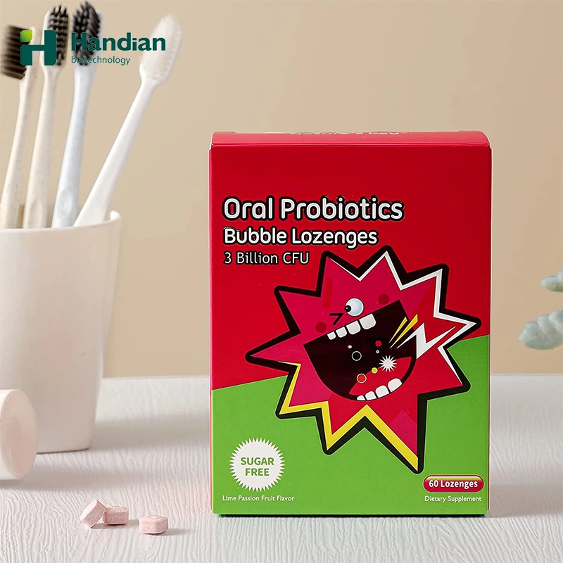 Oral Probiotic Bubble Lozenges Tablets 3 Billion Cfu Probiotics, Support Teeth & Gums Health and Fresh Breath Natural Lime Passion Fruit Flavor