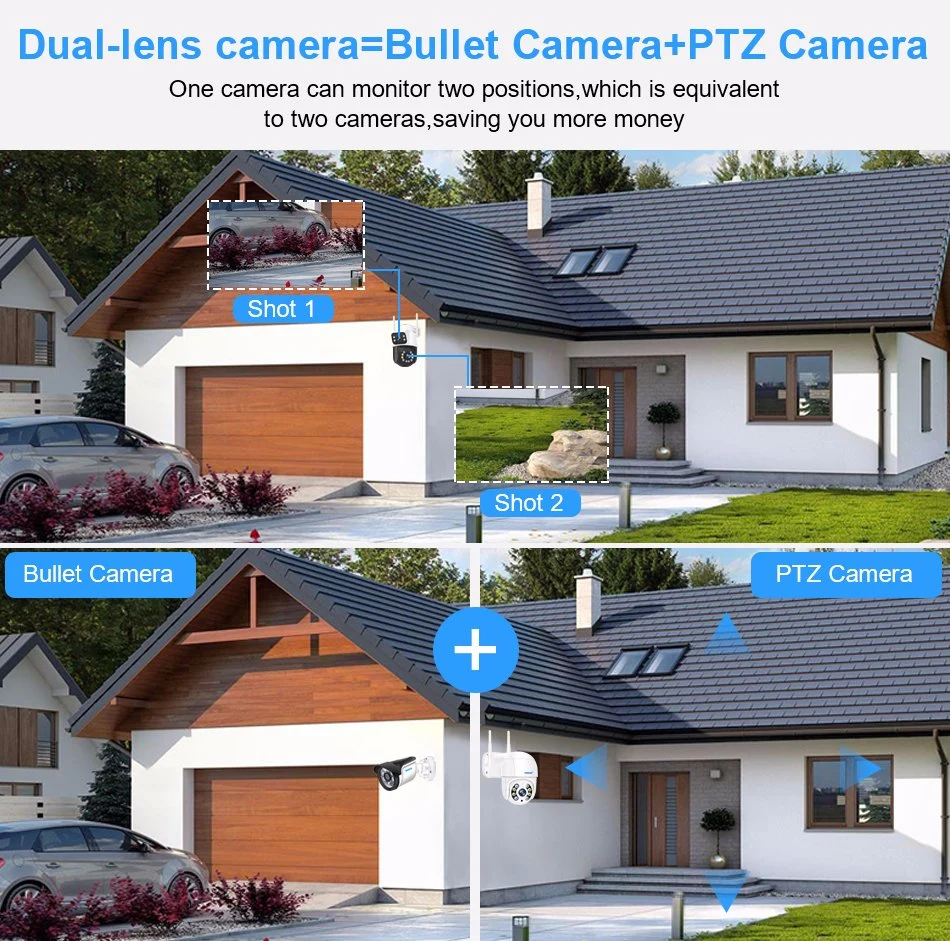 3MP Double Lens Wireless Intelligent Track WiFi PTZ IP Camera