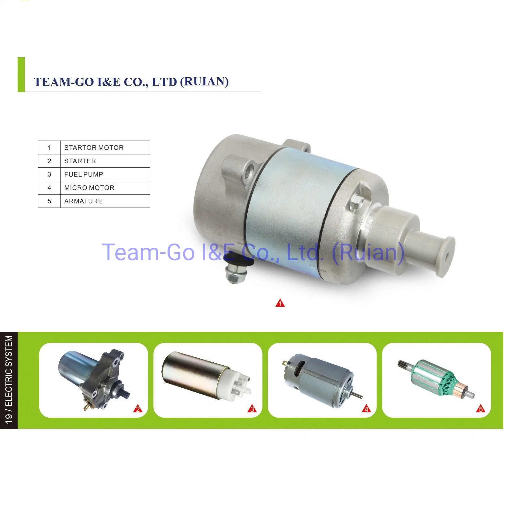 Starter Motor for Electric Vehicles for Electric Motorcycles 48V 1000W