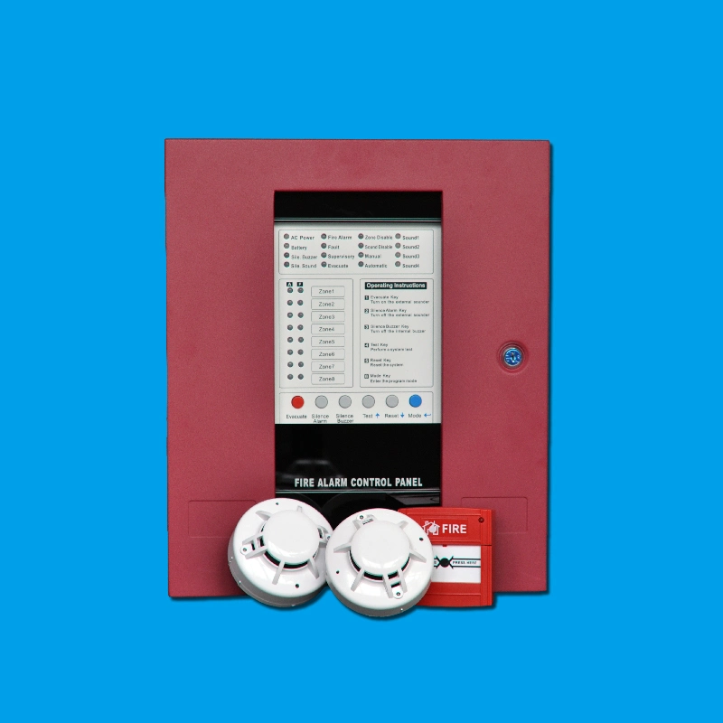 Security Alarm 8 Zone Conventional Fire Alarm Control System