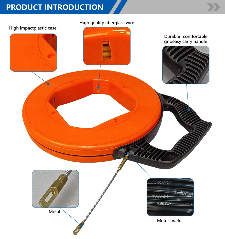 Portable Electrical Wire Puller Fiberglass Steel Plastic Nylon Cable Puller Wire Fish Tape