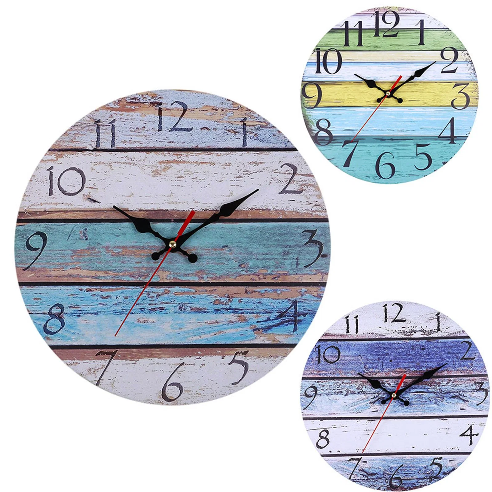 Battery Operated for Living Room for Living Room 10 Inch Silent Non-Ticking Wooden Wall Clocks