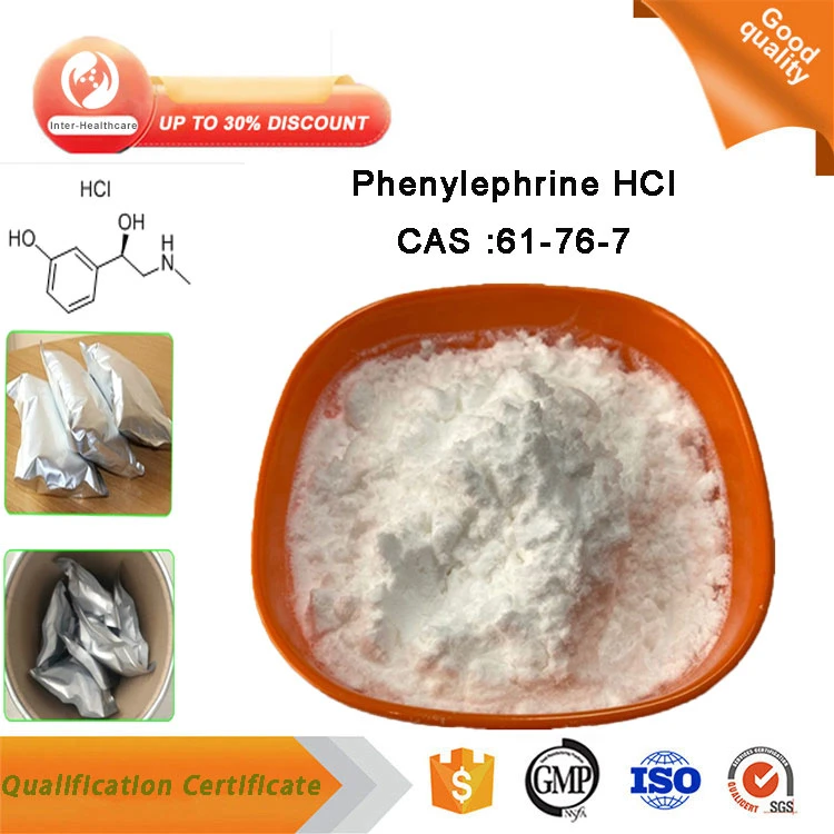 Factory Price Phenylephrine Hydrochloride/Phenylephrine HCl Powder CAS 61-76-7 (R) -Phenylephrine Hydrochlorid