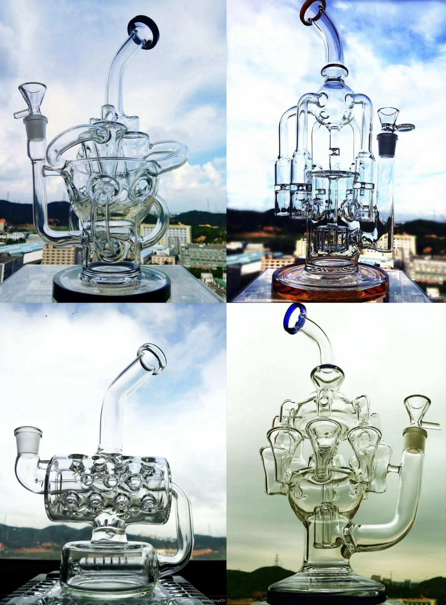 China Manufacturer New Heady DAB Rig Glass Water Pipe, Diamond Glass Wholesale/Supplier Recycler Glass Smoking Pipe