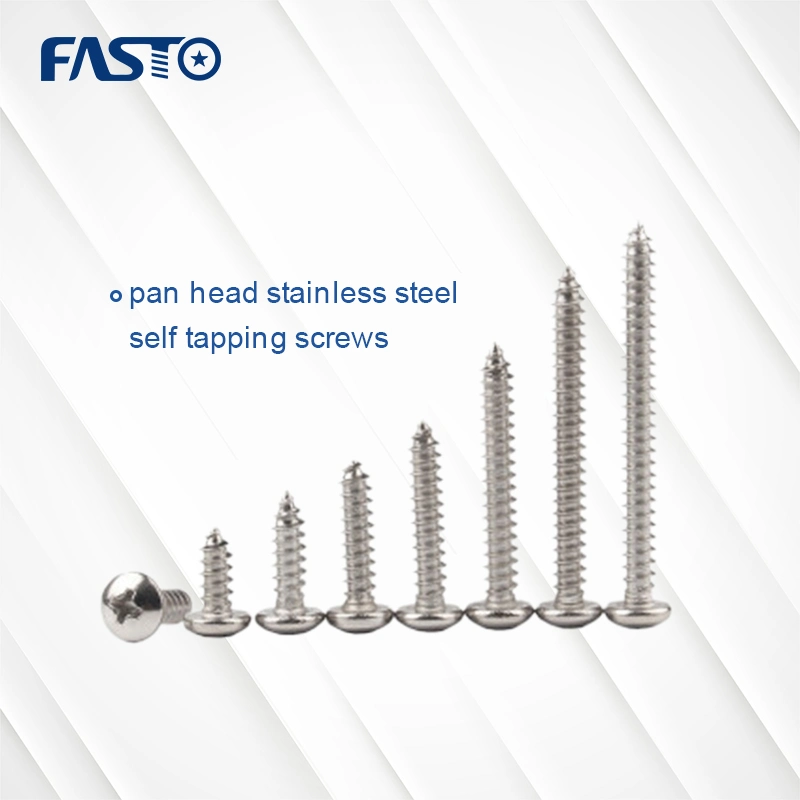 Carbon Steel Stainless Steel 304 316 Pan Head Self Tapping Screw in Stock