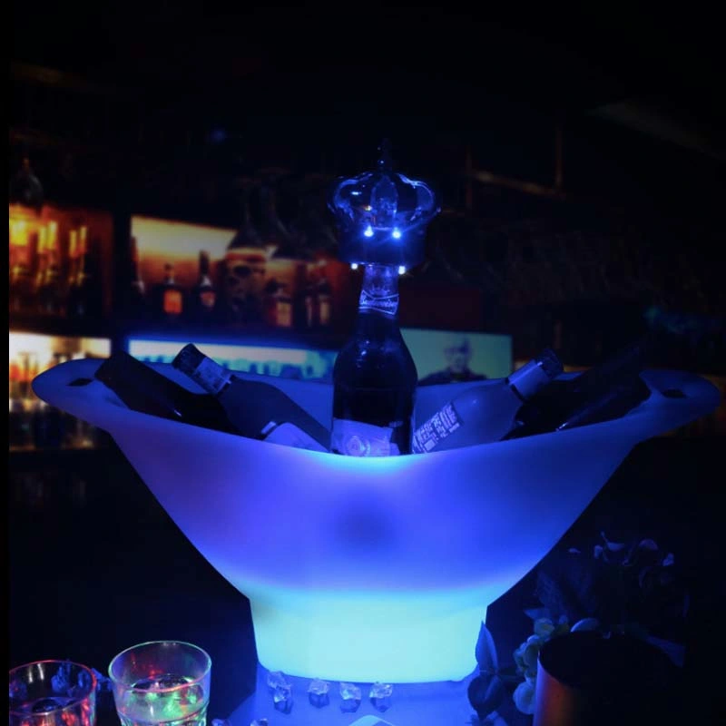 Modern Event Bar Pub Furniture Plastic LED Beer Ice Bucket for Sale