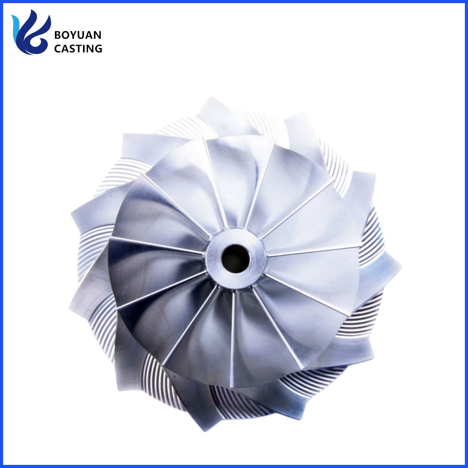 Aluminum Alloy 6061 7075 T6 Heat Treatment Billet Compressor Impeller Wheel by 5 Axis CNC Machining Center